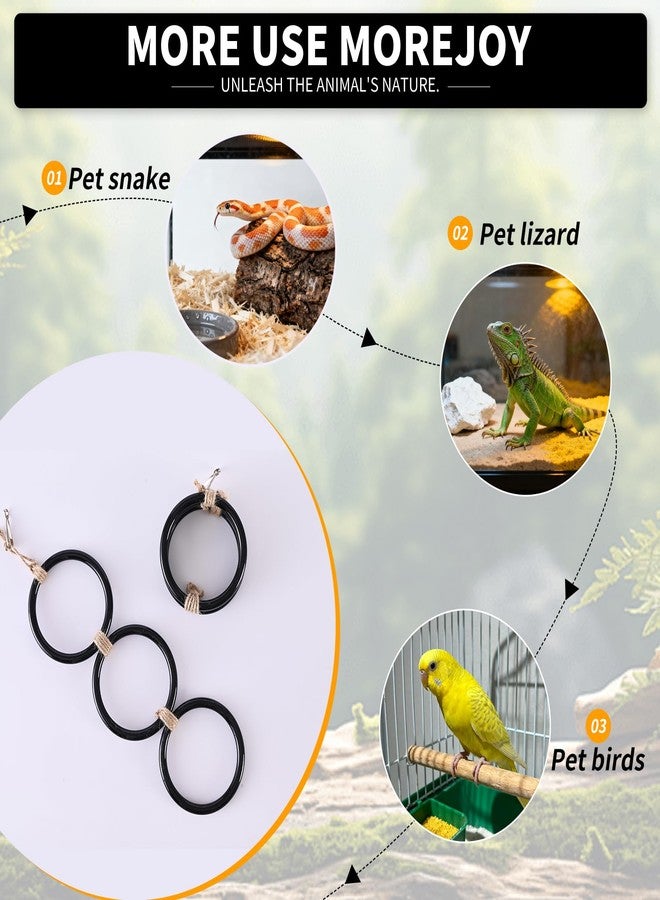 YNSHOUNA Snake Enrichment Rings, Ball Python Tank Accessory, Python Playground Climbing Toys, Corn Snake Enrichment Toy, Reptile Tank Cage Habitat Accessory - Image 5